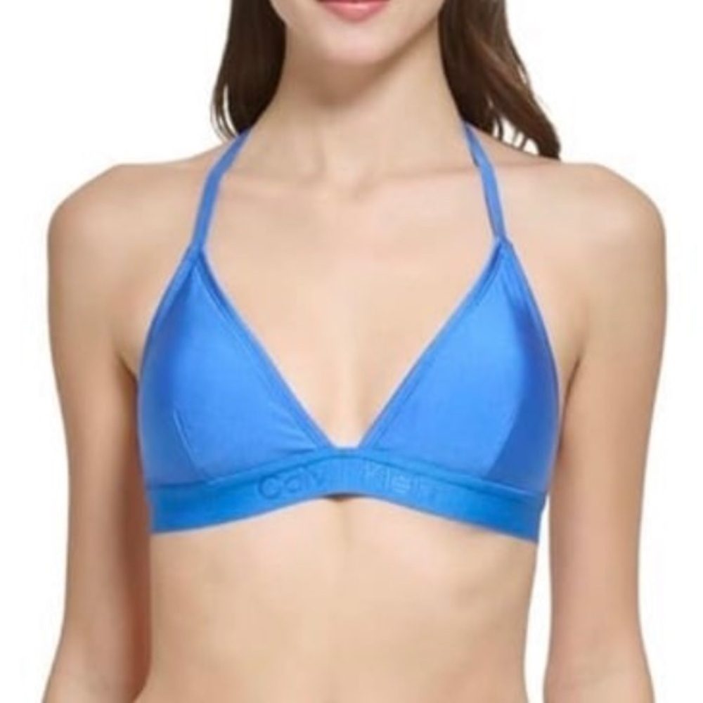 Calvin Klein Womens Elastic Logo Triangle Bikini Top NWT XL